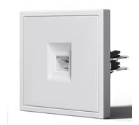 BSEED CAT6 Enchufe Con Cristal,Enchufe Pared con Garfio,E-Series,Un CAT6 Enchufe,80mm Blanco