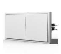 BSEED Interruptor Conmutador con Garfio,Interruptores modernos con Mate,Basculante Con Placa Grande,Conexión Rápida sin Tornillos,E-Series,1 Gang 2 Vía,150mm Blanco