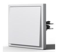 BSEED Interruptor Conmutador con Garfio,Interruptores modernos con Mate,Basculante Con Placa Grande,Conexión Rápida sin Tornillos,E-Series,1 Gang 2 Vía,80mm Blanco