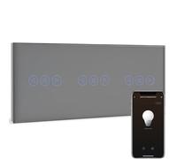 BSEED Interruptor de Atenuador Inteligente Triple Gris,WiFi Interruptor regulador de luz compatible con Alexa y Google Home,Control de APP y Función de Temporizador,Interruptor de luz inteligente