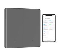 BSEED Interruptor de luz inteligente wifi de 2 vías, 1 vía, funciona con Amazon Alexa/Google Home/Tuya/Smart Life, interruptor de pared Alexa gris (requiere cable neutro)