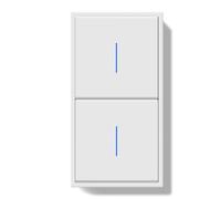 BSEED Interruptor Empotrado, Doble Interruptor Pulsador con Terminal Enchufable, Light Switch 1 Gang 1 Vía + 1 Gang 1 Vía con Indicador Luminoso LED y Marco de PC, Blanco, 150X80mm