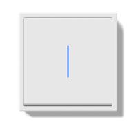 BSEED Interruptor Empotrado, Interruptor Pulsador con Terminal Enchufable, 1 Gang 1 Vía Light Switch con Indicador Luminoso LED y Marco de PC, Blanco, 80X80mm