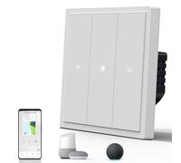 BSEED Interruptor Inteligente Mate,Control de Voz,Control de APP,Requiere Cable Neutro,1 Gang 1 Vía,Blanco 86mm