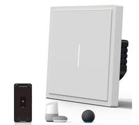 BSEED Interruptor Inteligente Mate,Control de Voz,Control de APP,Requiere Cable Neutro,1 Gang 1 Vía,Blanco 86mm