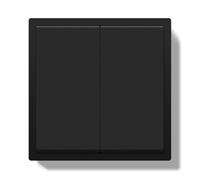 BSEED Interruptor Pared,2 Gang 2 Vías Negro 80x80mm,Interruptor Doble Conmutador de Luz Empotrado 16A,Panel de Plástico,con Ganchos de Sujeción Fijos,Diseño sin Tornillos