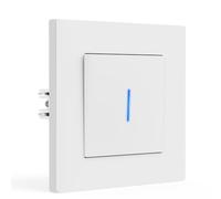 BSEED Interruptor Pared con Garras, Interruptor Conmutador con LED Indicador, 1 Gang 2 Vías, Interruptor de luz con Marco de PC mate, Fácil de Instalar, 86 * 86mm Blanco