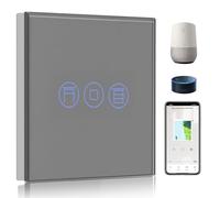 BSEED Interruptor Persiana WIFI Gris,Interruptor Inteligente Compatible con Tuya,Alexa y Google Home,Control de APP y Función de Temporizador,2,4Ghz Alexa Interruptor Persiana