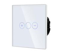 BSEED Interruptor Regulador de Luz, Interruptor Táctil de Pared con Panel de Cristal, 1 Gang 1 Vía Blanco 86mm