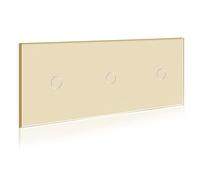 BSEED interruptor tactil Triple,1 Gang 1 Vía+ 1 Gang 1 Vía+1 Gang 1 Vía interruptor táctil de pared Oro con indicador LED, interruptores de luz pared con con panel de vidrio templado