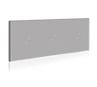 BSEED Interruptor Táctil Triple 1 Gang 1 Vía Con Indicador LED - Interruptor de Luz Pared Con Panel de Vidrio Templado - Gris