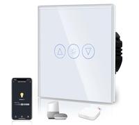BSEED Interruptor Tactil ZIGBEE Sin Neutro,Vidrio Panel con luz Piloto,Compatible con Alexa/Tuya/Smart Life,Requiere Hub,Dimmer 1 Gang 1 Vía,86mm Blanco