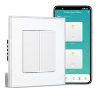 BSEED LIFE Interruptor de luz inteligente empotrado, Zigbee de 2 vías, interruptor de pared inteligente de 1 vía, para Smart Home, compatible con Alexa, Google Home (a través de la aplicación Tuya