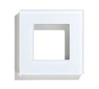 BSEED Marco de cristal para interruptor de luz y enchufe, cristal 86 mm, color blanco