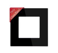 BSEED Marco de vidrio panel de marco para interruptores de luz y enchufes Panel de vidrio de vidrio para interruptores de luz de pared y enchufes Negro 86 mm