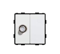 BSEED Marco Interruptor de Pared,Marco de vidrio panel,Compatible con Pulsador, Conmutador y Enchufe Schuko,Fácil de Montar,FK Satelite,Blanco 86mm
