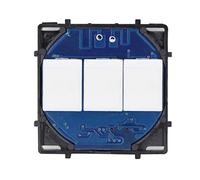 BSEED Marco Interruptor de Pared,Marco de vidrio panel,Compatible con Pulsador, Conmutador y Enchufe Schuko,Fácil de Montar,FK Wifi Touch Interruptor 3 Gang 1 Vía,Blanco 86mm