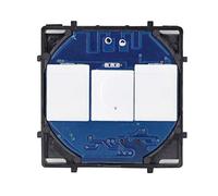 BSEED Marco Interruptor de Pared,Marco de vidrio panel,Compatible con Pulsador, Conmutador y Enchufe Schuko,Fácil de Montar,FK WIFI Touch 2 Gang,Negro 86mm