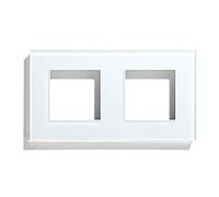 BSEED Marco Interruptor de Pared,Marco de vidrio panel,Compatible con Pulsador,Conmutador y Enchufe Schuko,Fácil de Montar,Panel P1,Blanco 157mm