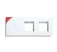 BSEED Marco panel de marco de vidrio para interruptor de luz y enchufe panel de vidrio de cristal panel de vidrio para interruptor de luz de pared y enchufe 1 Gang Blanco 228 mm