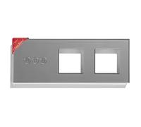 BSEED Panel de marco de vidrio con marco doble para WiFi Interruptor Persiana y enchufe doble,cristal panel de vidrio para WiFi Interruptor Persiana y toma de Gris 228 mm