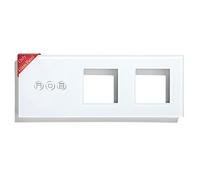 BSEED Panel de marco de vidrio con marco doble para WiFi Interruptor Persiana y enchufe doble,cristal panel de vidrio para WiFi Interruptor Persiana y toma de Blanco 228 mm