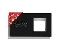 BSEED Panel de marco de vidrio con marco para WiFi Interruptor Persiana y enchufe,cristal panel de vidrio para WiFi Interruptor Persiana y toma de Negro 157 mm