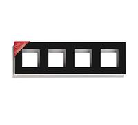 BSEED Panel de vidrio con marco para interruptores de luz y enchufes Panel de vidrio de vidrio para interruptores de luz de pared y enchufes Negro 299 mm