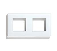 BSEED Panel de vidrio con marco para interruptores y enchufes de luz Panel de vidrio para interruptores y tomas de luz de pared Blanco 157 mm