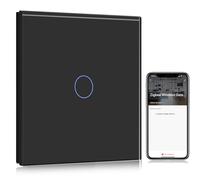 BSEED Smart ZigBee Interruptor de Luz,1 Gang 1 Vía Interruptor Inteligente Negro,Compatible con Alexa y Google Home, Control de APP y Función de Temporizador(Zigbee Gateway Hub Requerido)
