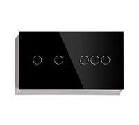 BSEED Táctil Dimmer (NON-WIFI) 2 Gang 1 Way y Interruptor WIFI 3 Gang 1 Way (Se Necesita Cable Neutro) Compatible con Alexa/Tuya/Gloogle Home,Panel de Vidrio 157 * 86 Interruptor de Luz de Pared Negro