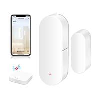BSEED Zigbee Detector Ventana Puerta 1 Pack,Sensor Alarma Antirrobo Para La Seguridad Tienda Hogar Contra Ladrones, Compatible Tuya Alexa Google Home, Se Requiere Concentrador