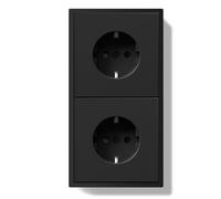 BSEEDLIFE Doble Enchufe Pared,Enchufe Pared Schuko de Empotrar 2 Gang,16A,Marco Para PC,Fácil Instalación,Garras Plegables,150 * 80mm Negro