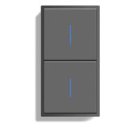BSEEDLIFE Doble Interruptor Pared,Interruptor Conmutador de Pared con Marco de PC con LED Indicador,1 Gang 1 V 1 Gang 2 Vías 150 * 80mm,Fácil Instalación Diseño de Gancho de Garra,Gris