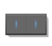 BSEEDLIFE Doble Interruptor Pared,Interruptor Conmutador de Pared con Marco de PC con LED Indicador,1 Gang 1 V 1 Gang 1 Vía 150 * 80mm,Fácil Instalación Diseño de Gancho de Garra,Gris