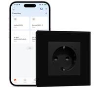 BSEEDLIFE Enchufe Inteligente WIFI de Cristal,1 Gang 86 * 86mm,Smart WIFI Enchufe Pared Empotrada,Remoto Control por Aplicación,Compatible con Alexa/Google,2,4 GHz,Negro