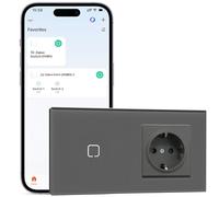 BSEEDLIFE Enchufe normal con interruptor de luz Zigbee, interruptor inteligente inteligente de 1 compartimento compatible con Alexa y Google Home, interruptor de pared para interruptor de luz