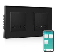 BSEEDLIFE Interruptor de luz inteligente empotrado, 3 vías, 2 interruptores Zigbee, interruptor de pared inteligente para Smart Home, compatible con Alexa, Google Home (a través de la aplicación Tuya