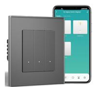 BSEEDLIFE Interruptor de luz inteligente empotrado, Zigbee de 3 vías, interruptor inteligente de pared para Smart Home, compatible con Alexa, Google Home (a través de la aplicación Tuya/Smart Life