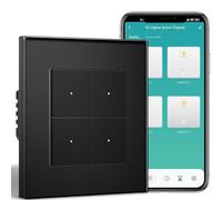 BSEEDLIFE Interruptor de luz inteligente empotrado, Zigbee de 4 vías, interruptor inteligente de pared para Smart Home, compatible con Alexa, Google Home (a través de la aplicación Tuya/Smart Life
