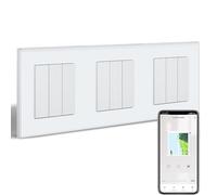 BSEEDLIFE Interruptor de luz inteligente WIFI con interruptor de persiana WiFi, 3 interruptores de pared, 2 interruptores de persiana + 1 temporizador de persianas, compatible con Alexa/Google Home