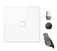 BSEEDLIFE Interruptor Inteligente WiFi Empotrado,Smart Interruptor Táctil Pared,1 Gang 1 Vía 86 * 86 mm,Compatible con Alexa y Google Home (Aplicación Tuya/Smart Life),Blanco