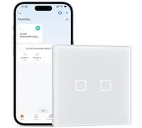 BSEEDLIFE Interruptor Inteligente WiFi Empotrado,Smart Interruptor Táctil Pared,2 Gang 1 Vía 86 * 86 mm,Compatible con Alexa y Google Home (Aplicación Tuya/Smart Life),Blanco