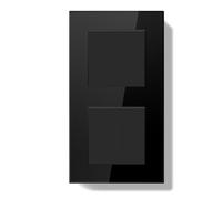 BSEEDLIFE Interruptor Pared Doble de Luz Empotrable,Interruptor Conmutador de Pared con Marco de Cristal,1 Gang 2 Vías+1 Gang 2 Vías Fácil Instalación,157 * 86mm Negro