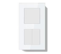 BSEEDLIFE Interruptor Pared Doble de Luz Empotrable,Interruptor Conmutador de Pared con Marco de Cristal,1 Gang 1 Vía+2 Gang 1 Vía Fácil Instalación,157 * 86mm Blanco