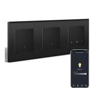 BSEEDLIFE Smart - Interruptor de luz WiFi con regulador de intensidad WiFi, 1 interruptor de pared, 2 interruptores regulables, compatible con Alexa/Google Home, interruptor de luz empotrado regulable