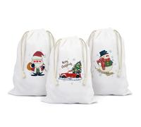Bseical 3 Piezas Bolsas Regalo Navidad, 35 X 50cm Saco Papa Noel, Bolsas Navidad Con CordóN, Bolsas De Lona De Regalo Para Almacenamiento De Paquetes De Navidad