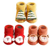 Bseical Calcetines Navidad Niños, Calcetines Antideslizantes Niño, Calcetines Navideños Bebe 0-24 Meses, Calcetines Termicos Recien Nacido Bebé Invierno Gruesos Calcetin Unisex