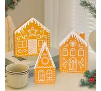 Bseical Juego de 3 decoraciones para casa de jengibre, combinación libre, decoración navideña de Adviento