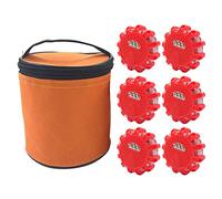 Bseical LED Luz Emergencia Coche de Road Flare, Luz de Emergencia para Coche, Baliza Señalizacion Coche Emergencia, Luces de Emergencia para Vehiculos con Base Magnética 9 Modos Flash (Rojo,6 Pcs)
